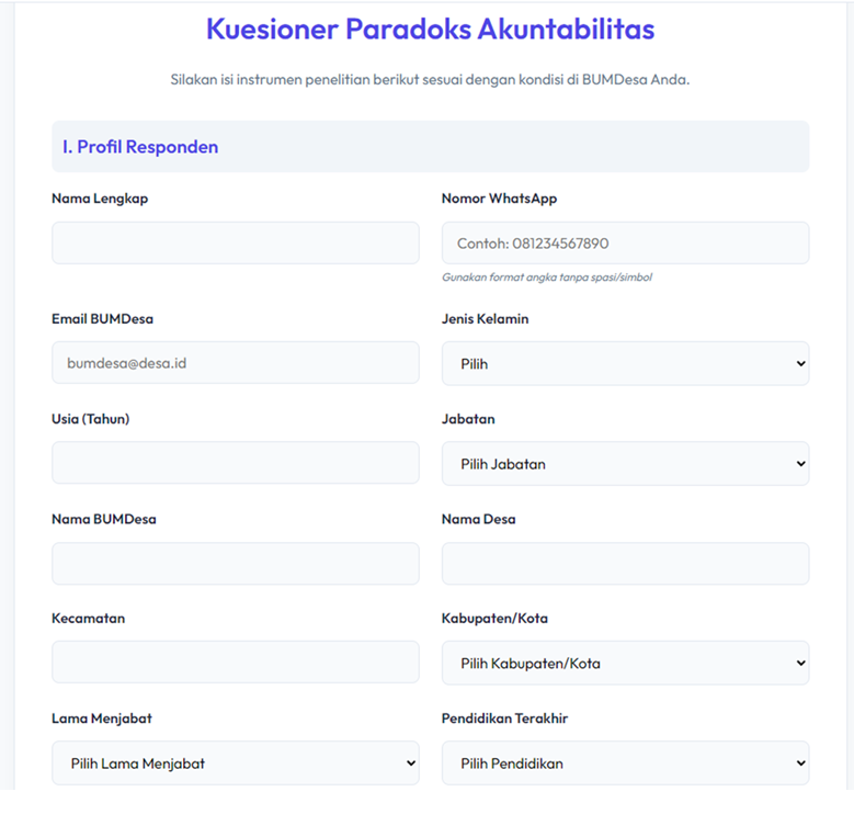 Formulir Profil Responden